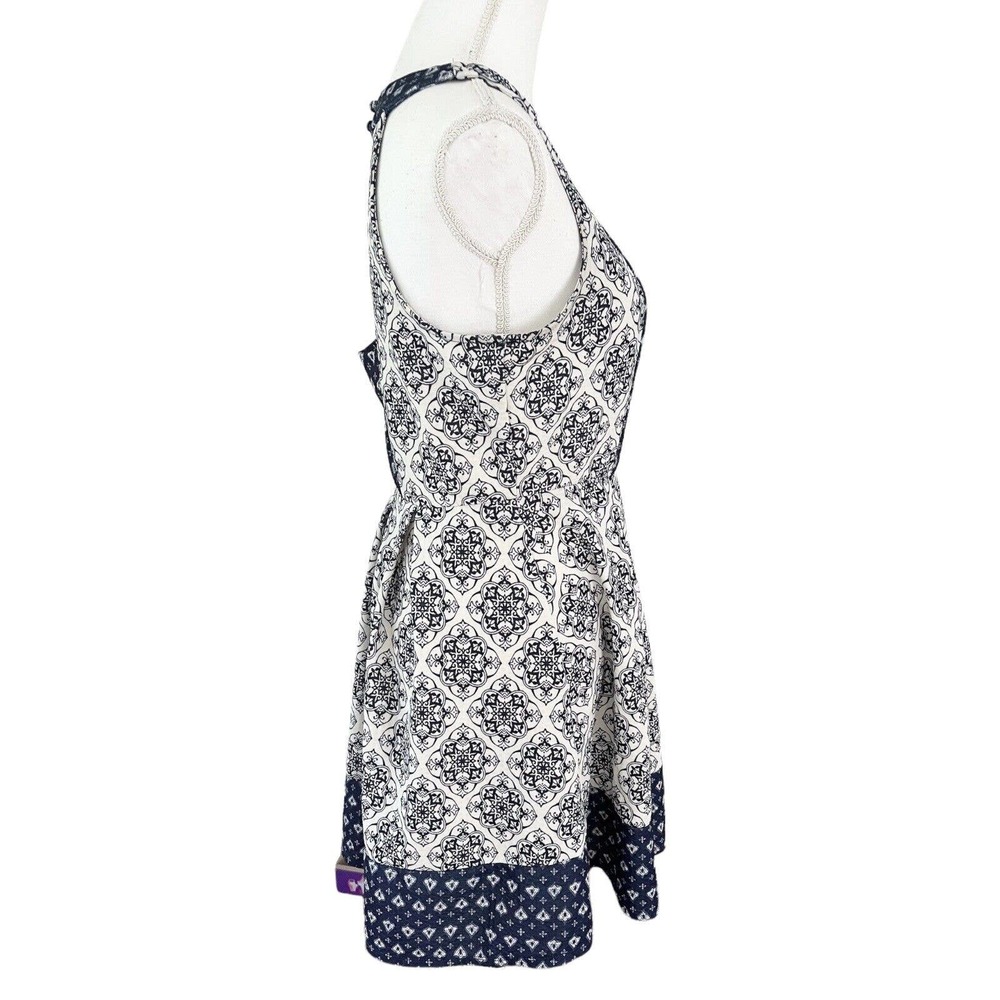 Rewind Blue Medallion Boho Print Sleeveless Fit & Flare Dress Juniors Size Large - Picture 2 of 5